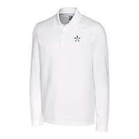 Polo à manches longues en piqué écologique DryTec Tri-Blend pour homme, blanc, Cutter & Buck, Houston Astros, grandes tailles