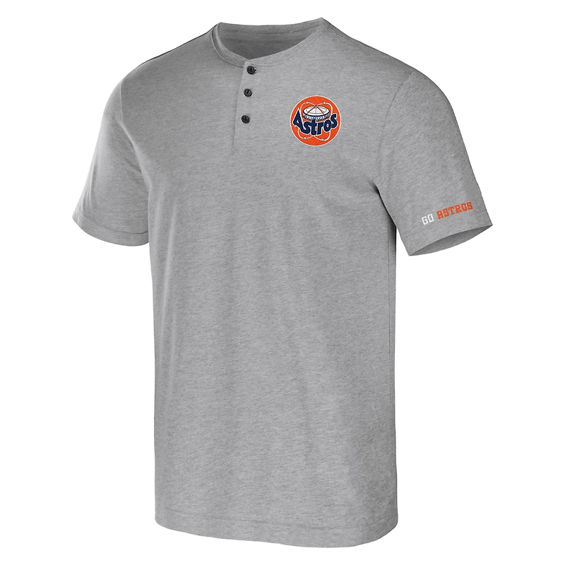 Collection Darius Rucker pour homme par Fanatics Heather Grey Houston Astros Henley T-shirt