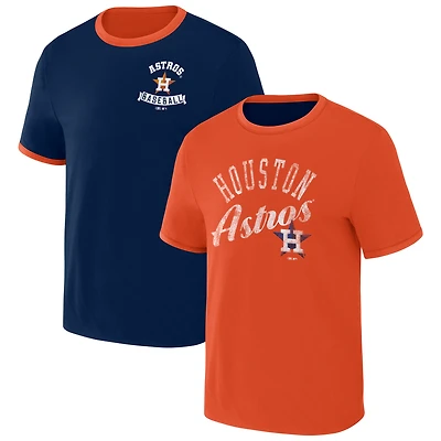 Collection Darius Rucker pour homme par Fanatics - T-shirt réversible à sonnerie bidirectionnelle Houston Astros bleu marine/orange