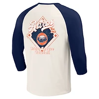 Collection Darius Rucker pour hommes par Fanatics Bleu marine/blanc Houston Astros Cooperstown T-shirt raglan à manches 3/4