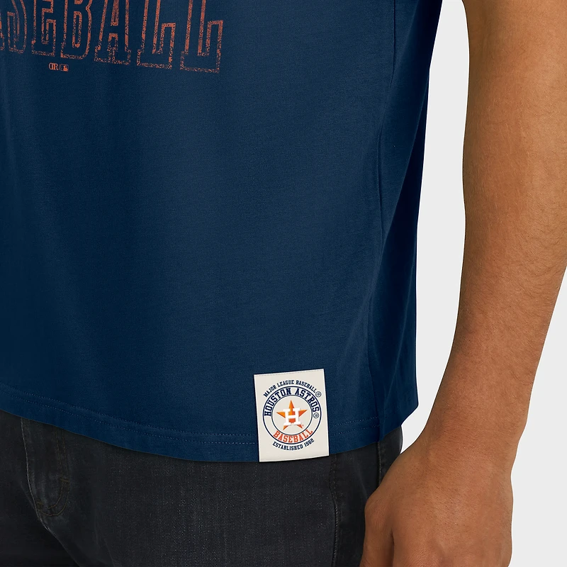 Men's Darius Rucker Collection by Fanatics Navy Houston Astros Distressed Sleeve Stripe T-Shirt
