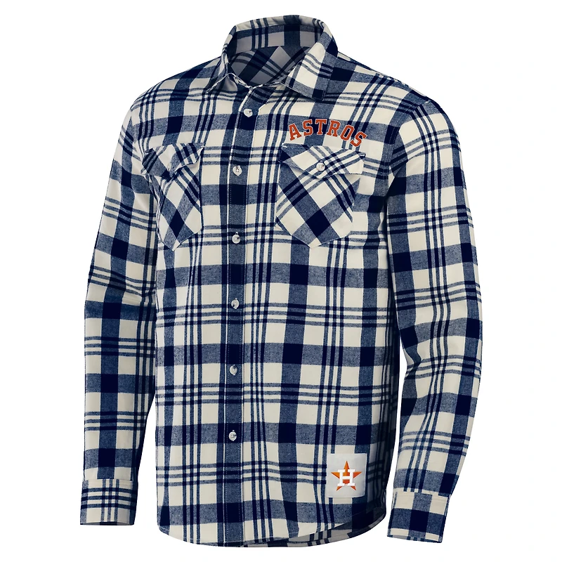 Collection Darius Rucker pour hommes par Fanatics Chemise boutonnée en flanelle à carreaux Houston Astros bleu marine