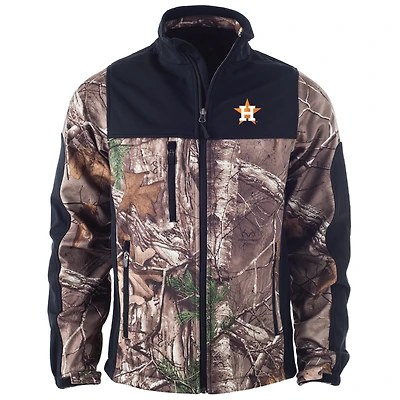 Veste softshell Dunbrooke Camo Houston Astros Hunter Realtree à fermeture éclair intégrale pour homme
