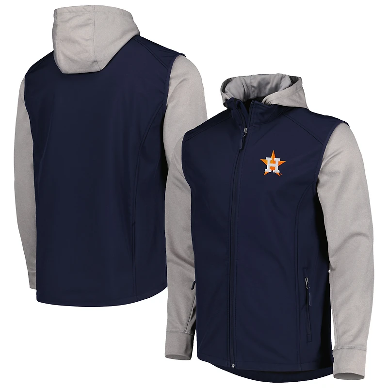 Veste Dunbrooke pour homme bleu marine/gris chiné Houston Astros Alpha entièrement zippée
