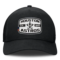 Men's Fanatics Black Houston Astros Team Patch A-Frame Trucker Snapback Hat