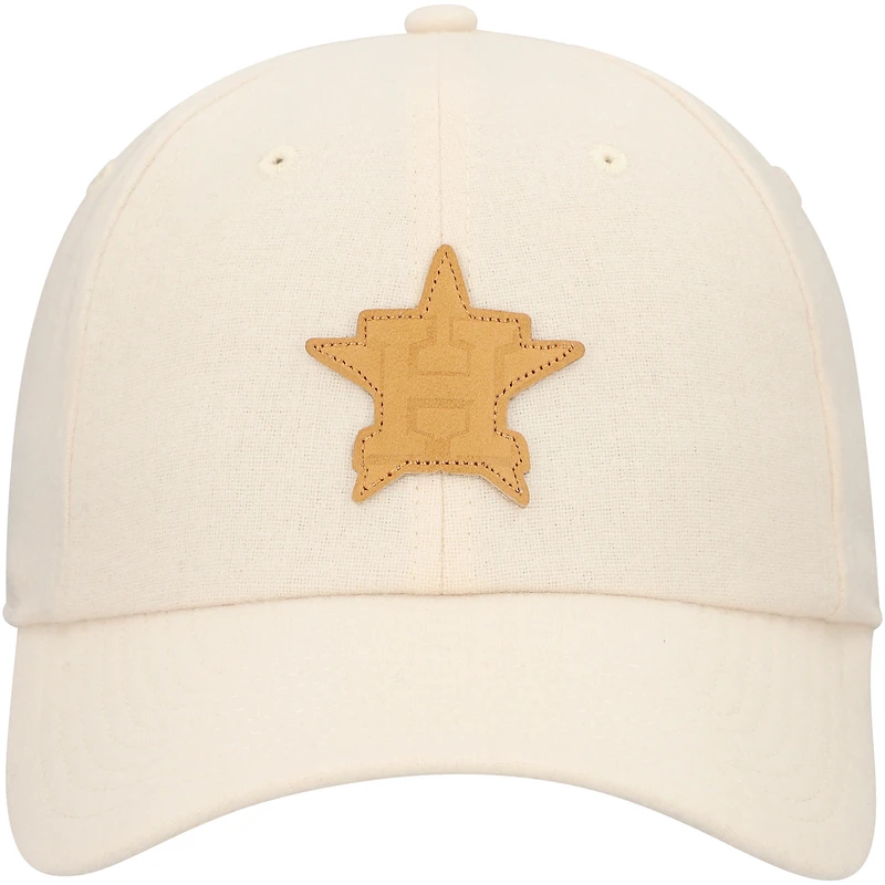 Men's Fanatics Cream Houston Astros Front Office Leather Patch Adjustable Hat