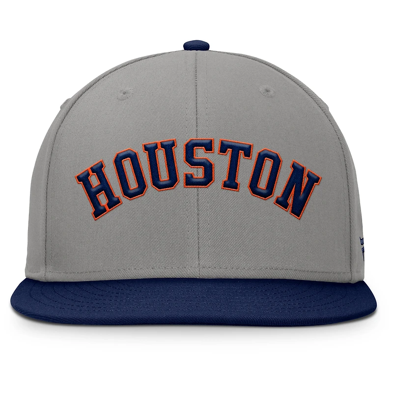 Casquette ajustée Fanatics pour homme gris/bleu marine Houston Astros Clubhouse Dugout