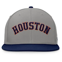 Casquette ajustée Fanatics pour homme gris/bleu marine Houston Astros Clubhouse Dugout