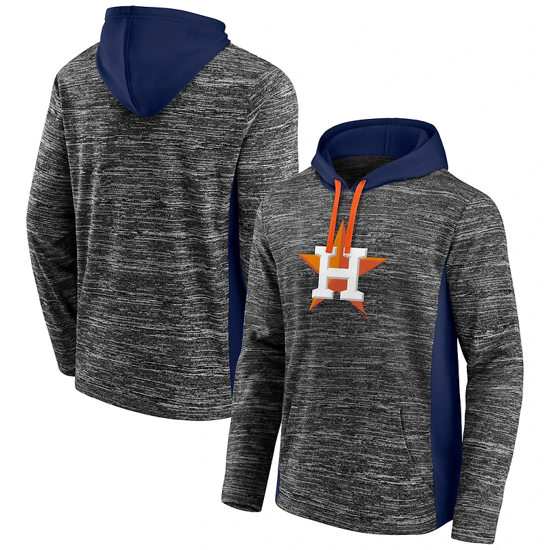 Men's Fanatics Gray/Navy Houston Astros Instant Replay Color Block Pullover Hoodie