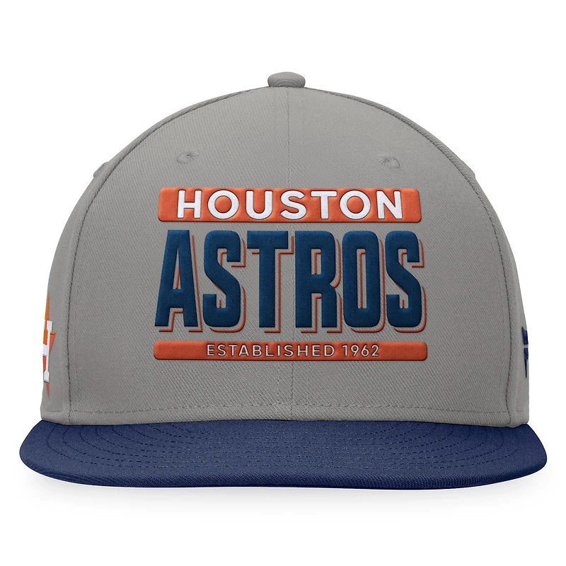 Men's Fanatics Gray/Navy Houston Astros Line Drive Two-Tone Snapback Hat