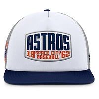 Men's Fanatics Gray/White Houston Astros Cranked Foam Front Patch Trucker Adjustable Hat