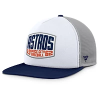 Men's Fanatics Gray/White Houston Astros Cranked Foam Front Patch Trucker Adjustable Hat