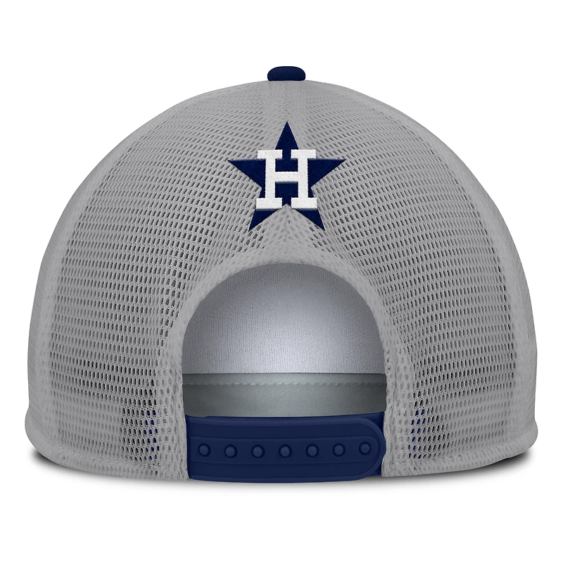 Men's Fanatics Gray/White Houston Astros Cranked Foam Front Patch Trucker Adjustable Hat