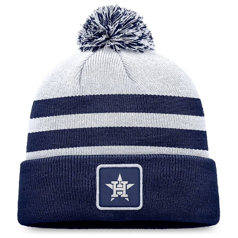 Bonnet en tricot à revers Fanatics gris Houston Astros pour hommes avec pompon