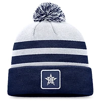 Bonnet en tricot à revers Fanatics gris Houston Astros pour hommes avec pompon