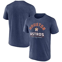 T-shirt Fanatics Heather Navy pour homme avec logo avant et centre des Astros de Houston