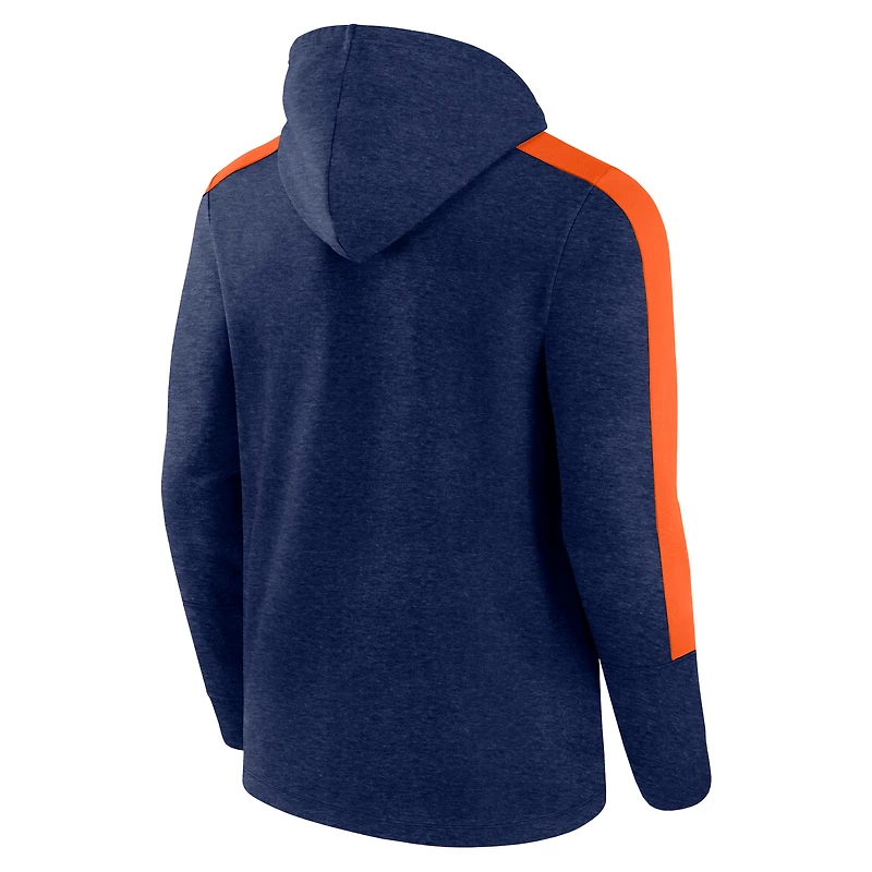 Men's Fanatics Heather Navy Houston Astros Gains Fleece Full-Zip Hoodie
