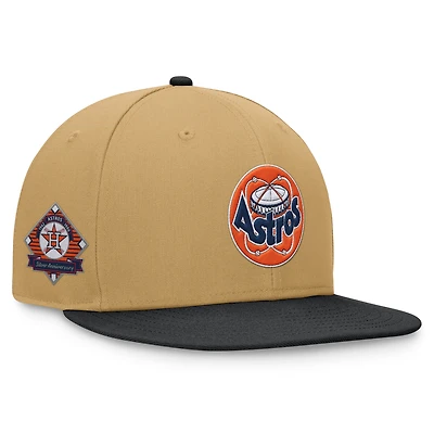 Men's Fanatics Khaki/Black Houston Astros Heritage Two-Tone Fitted Hat