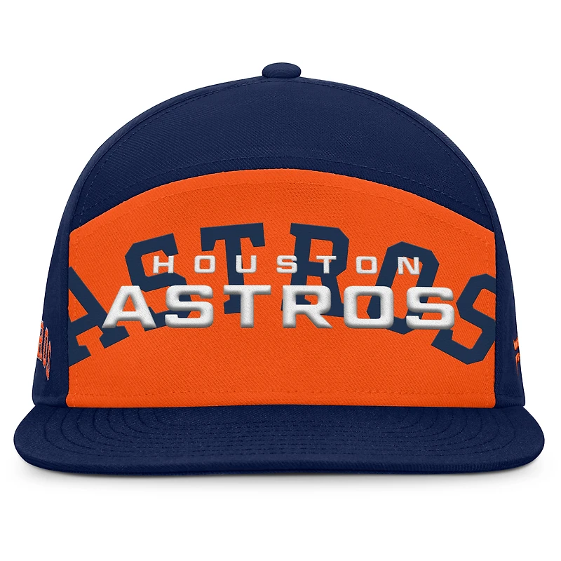 Casquette Snapback Fanatics pour homme bleu marine/orange Houston Astros Clubhouse Splitter