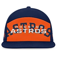 Casquette Snapback Fanatics pour homme bleu marine/orange Houston Astros Clubhouse Splitter