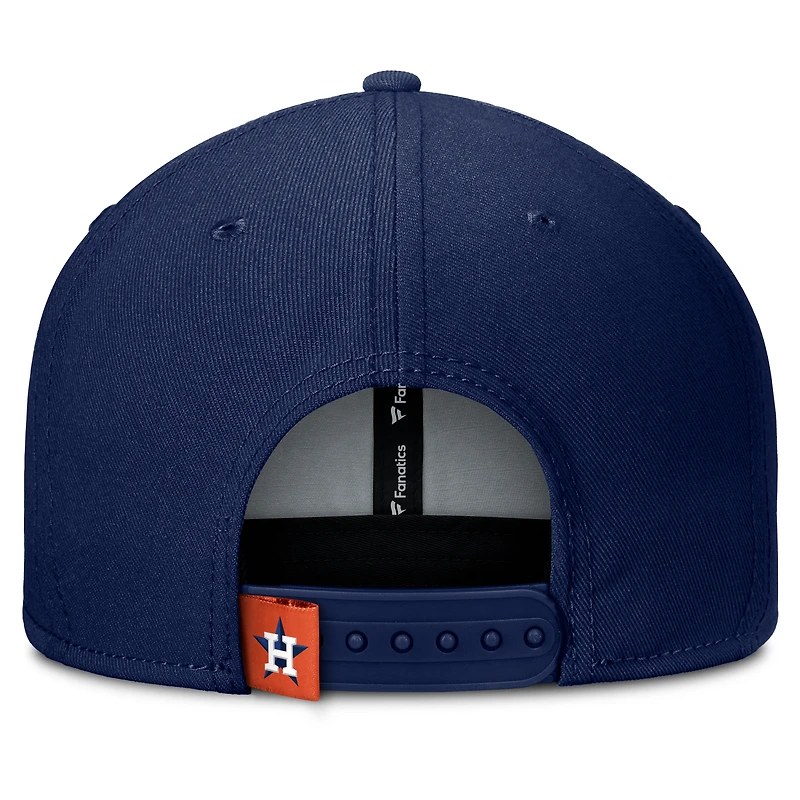 Casquette Snapback Fanatics pour homme bleu marine/orange Houston Astros Clubhouse Splitter