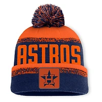 Men's Fanatics Navy/Orange Houston Astros No-Doubter Cuffed Knit Hat with Pom