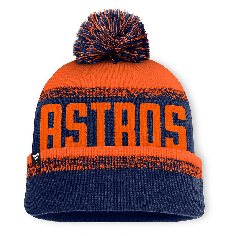 Men's Fanatics Navy/Orange Houston Astros No-Doubter Cuffed Knit Hat with Pom