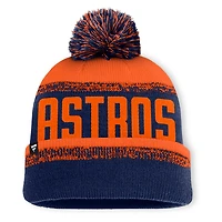 Men's Fanatics Navy/Orange Houston Astros No-Doubter Cuffed Knit Hat with Pom