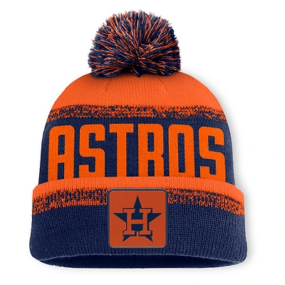 Men's Fanatics Navy/Orange Houston Astros No-Doubter Cuffed Knit Hat with Pom