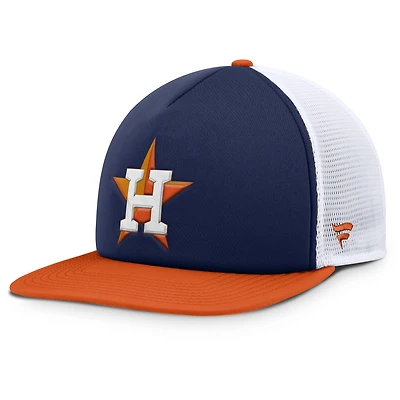 Men's Fanatics Navy/White Houston Astros Fundamental Foam Front Snapback Hat