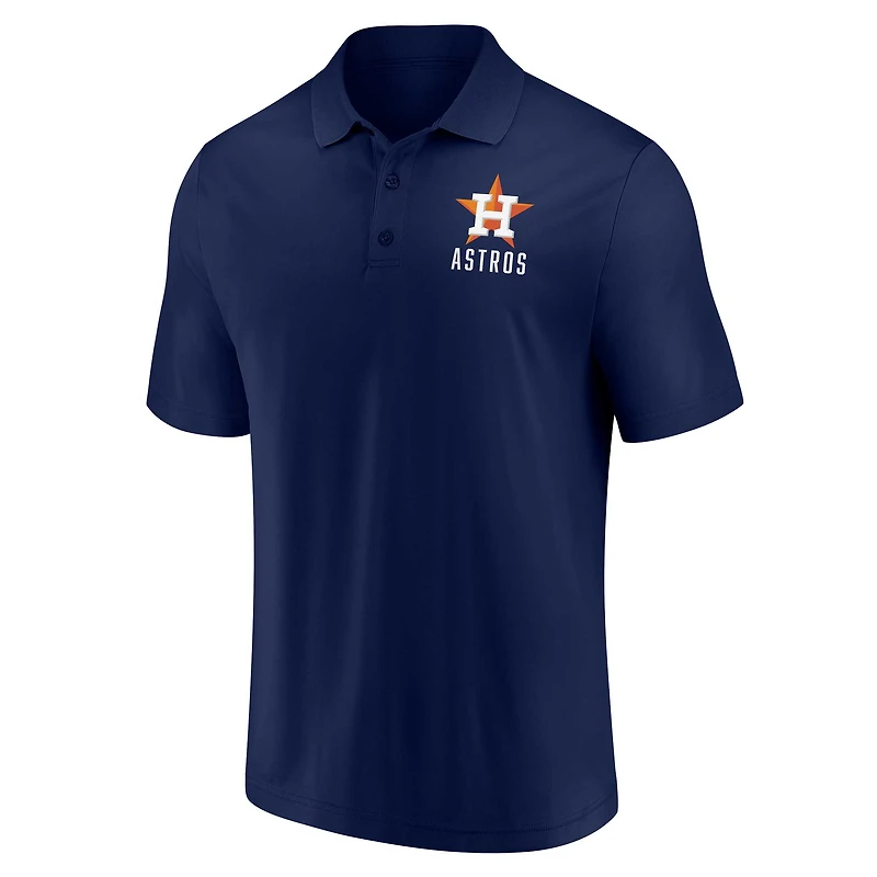 Ensemble de deux polos Fanatics pour hommes bleu marine/blanc Houston Astros avec logo Lockup