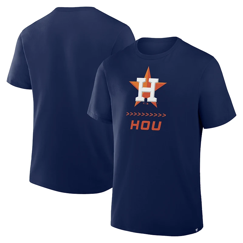 T-shirt Fanatics pour homme bleu marine Houston Astros Clubhouse Legacy Side Swipe