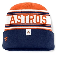 Bonnet en tricot à revers à rayures fondamentales pour hommes des Astros de Houston de la marque Fanatics bleu marine