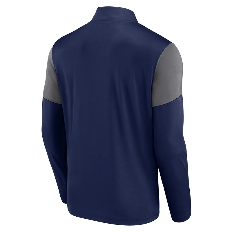 Haut à quart de zip avec logo Houston Astros Fanatics pour hommes bleu marine