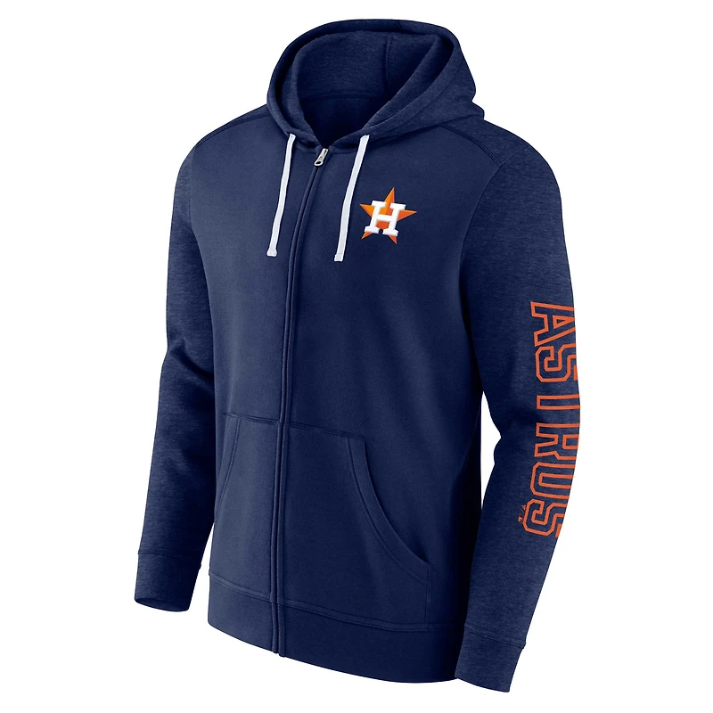 Men's Fanatics Navy Houston Astros Offensive Line Up Lightweight Full-Zip Hoodie