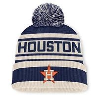 Bonnet à revers en maille avec pompon, bleu marine, Houston Astros, de la marque Fanatics.