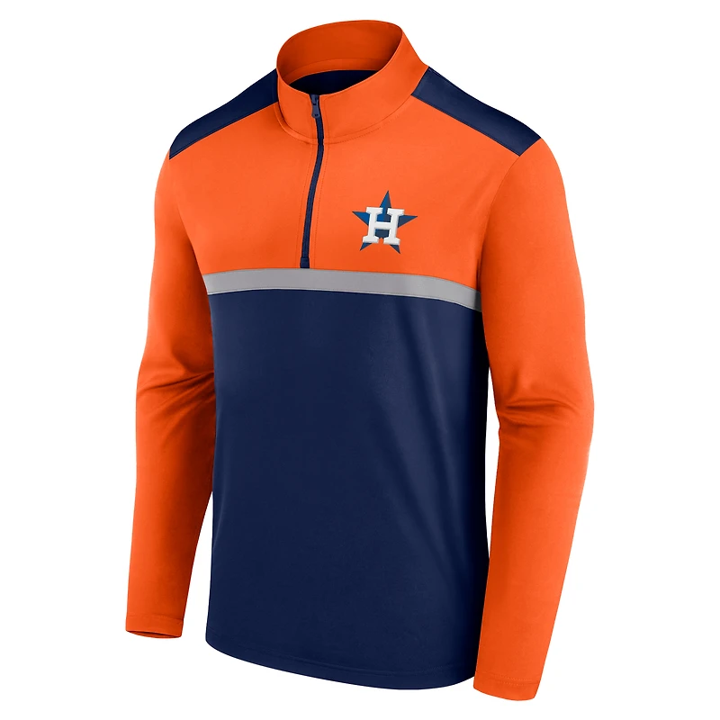 Haut à quart de zip imparable des Astros Houston Fanatics pour hommes bleu marine