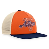 Men's Fanatics Orange/Navy Houston Astros Cooperstown Collection Talley Foam Trucker Snapback Hat