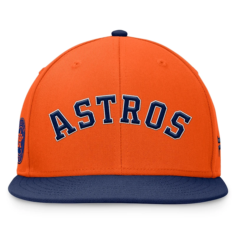 Men's Fanatics Orange/Navy Houston Astros Fundamental Two-Tone Fitted Hat
