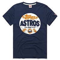 T-shirt homme Homage Navy Houston Astros MLB x Topps Baseball The Real One en mélange de trois matières