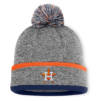 Men's Houston Astros Fanatics Heather Gray Backstop Cuffed Knit Hat with Pom