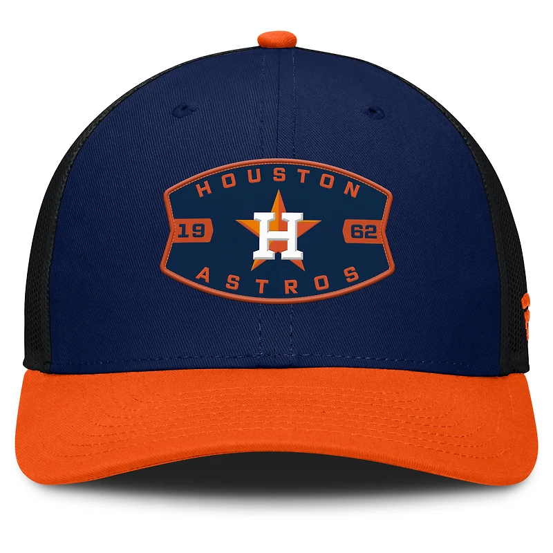 Men's Houston Astros Fanatics Navy/Orange Cutoff Adjustable Trucker Hat