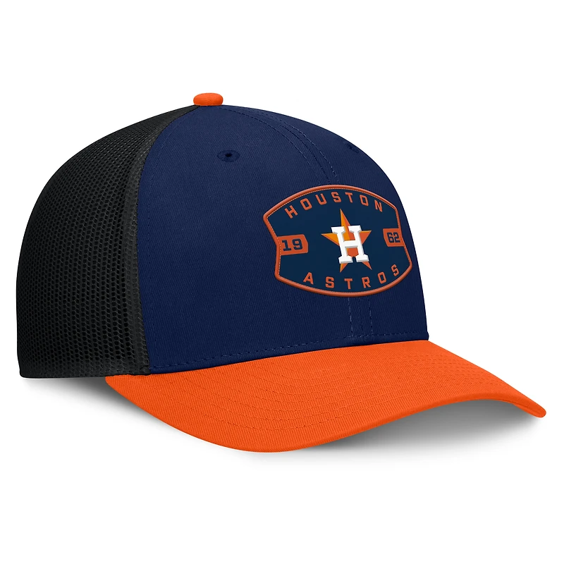 Casquette ajustable pour homme des Astros de Houston, bleu marine/orange, motif Fanatics Cutoff