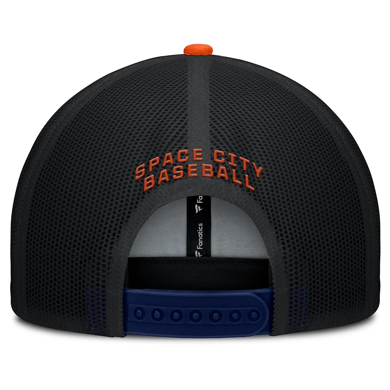 Casquette ajustable pour homme des Astros de Houston, bleu marine/orange, motif Fanatics Cutoff
