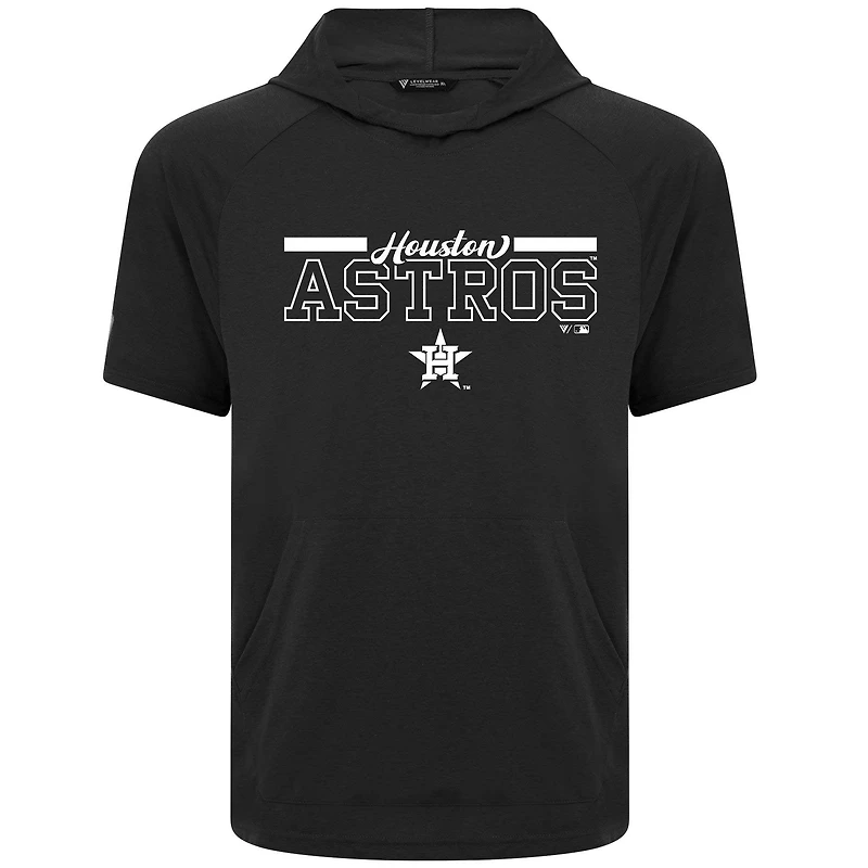 Men's Levelwear Black Houston Astros Phase Vanguard Hoodie T-Shirt