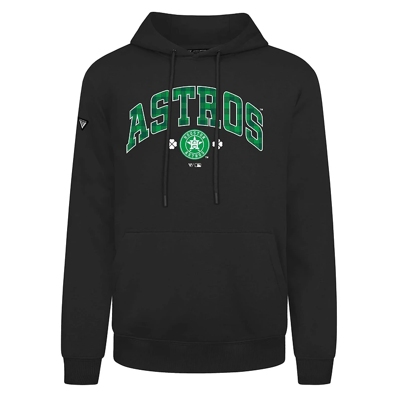 Sweat à capuche carreaux noir Houston Astros St. Patrick's Day Podium pour homme Levelwear