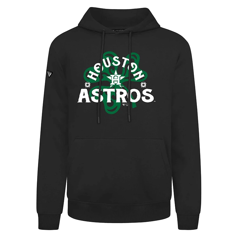 Sweat à capuche noir Houston Astros St. Patrick's Day Podium Shamrock pour homme Levelwear