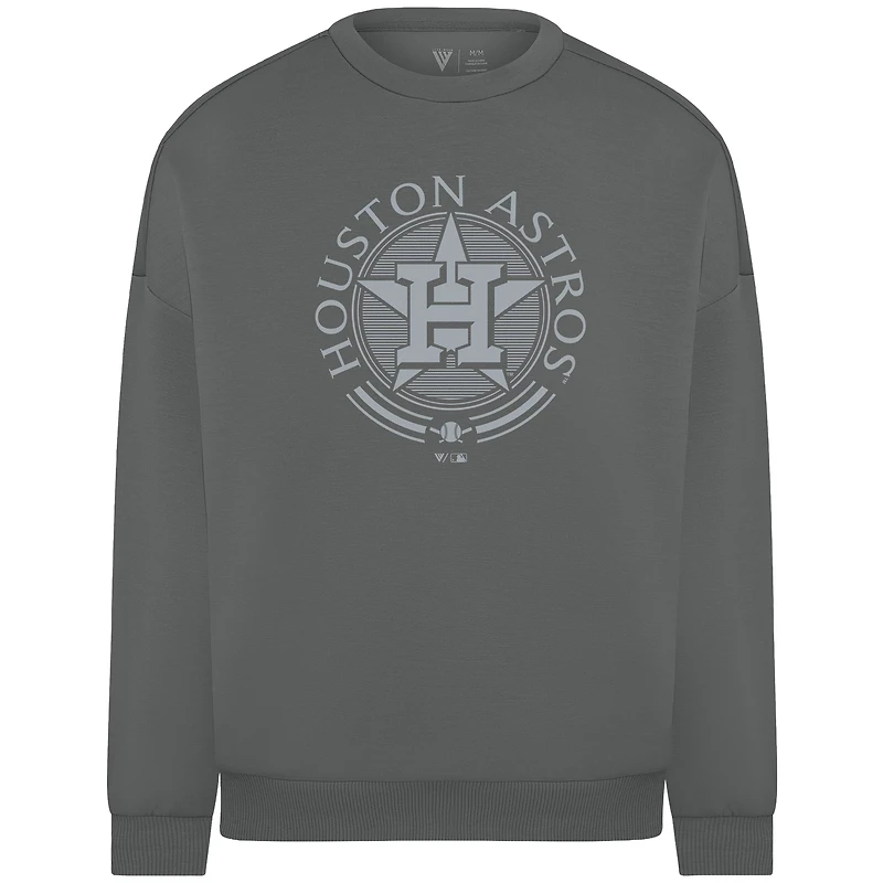 Men's Levelwear Gray Houston Astros Luxe Signature Grain Pullover Sweatshirt