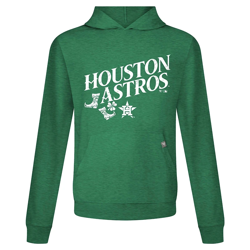 Men's Levelwear Green Houston Astros St. Patrick's Day Relay Boots Pullover Hoodie