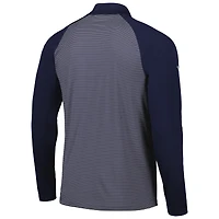 Men's Levelwear Navy Houston Astros Charter Striped Raglan Quarter-Zip Top